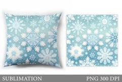 Snowflakes Pillow Design. Winter Pillow Sublimation Product Image 1