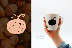 Witchy pumpkin silhouette svg, Celestial svg, Halloween svg Product Image 3