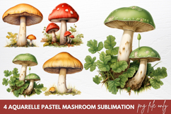 Aquarelle Pastel Mashroom Sublimation Product Image 1