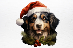 Vintage Floral Christmas Clipart PNG Product Image 3