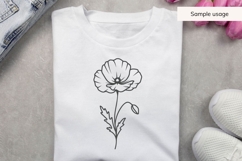 Hand Drawn Poppy Flower Stem SVG Product Image 3
