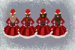 Christmas clipart, Black Santa girl clipart, Christmas PNG Product Image 6