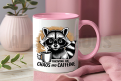 Raccoon With Glasses Thriving On Chaos And Caffeine Product Image 3