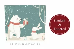 Christmas Forest Tumbler Wrap, Winter Bear Tumbler PNG Product Image 3