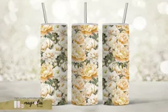 Peonies tumbler sublimation wrap design png Product Image 1