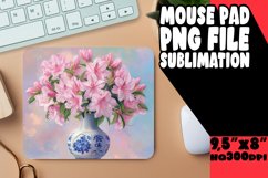 Floral Vase Sublimation Mouse Pad Designs Fresh PNG Product Image 1
