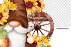 Gnome and Sunflower Watercolor Digital Clipart Product Image 3
