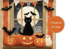 Pumpkins Halloween Tumbler, Halloween Black Cat Tumbler Product Image 3