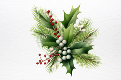 Winter Christmas Greenery Clipart PNG Product Image 3