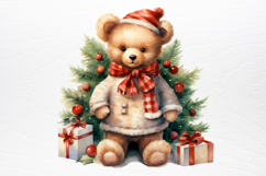 Christmas Teddy Bear Sublimation Clipart PNG Product Image 3