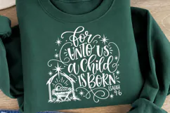 For Unto Us a Child Is Born PNG, Isaiah 9:6 Christian Nativi Product Image 3