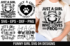 Funny Girl SVG Design - Just A girl who loves frog Product Image 1
