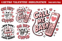 Retro Valentine Sublimation Bundle PNG Product Image 2