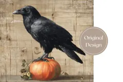 Halloween Crow Tumbler Design, Halloween Pumpkin Tumbler PNG Product Image 3