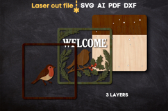 Christmas Welcome Sign SVG laser cut files for Glowforge Product Image 3