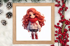 Cute Christmas Little Girl Sublimation Clipart Product Image 3