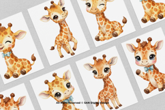 15 Bundle Watercolor Cute Giraffe Animal Wildlife Sticker Product Image 3