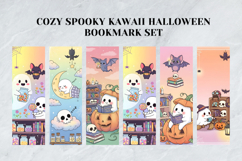 Cozy Spooky Pastel Kawaii Halloween Bookmark Set,Ghost Pumki Product Image 3