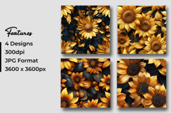 Golden Sunflower Digital Paper Product Image 3