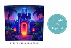 Neon Tropical Tumbler Wrap Design, Jungle Tumbler Template Product Image 3