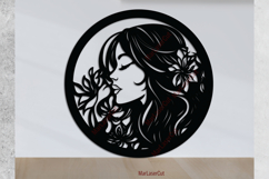 Multilayer Floral Woman SVG Laser Cut File 3D Layered DXF Product Image 1