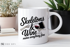 Skeletons Wine Book Makes Everything Fine Art PNG Product Image 3