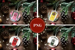 Christmas Pink Door Ornaments, Christmas Wreath Ornaments Product Image 3