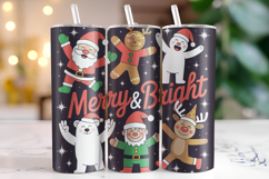 Merry &amp; Bright Tumbler Wrap | Christmas | Sublimation Product Image 1