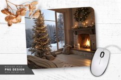 Winter Wonderland Cozy Tree and Snowy View Mouse Pad PNG Product Image 1