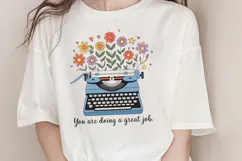 You are doing a great job PNG, Vintage Flowers Sublimation P Product Image 1