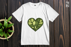 Green Leaf Heart Hand Drawn Clipart Sublimation PNG Product Image 2