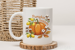 Faux Embroidery Pumpkin Season PNG Fall Sublimation Design Product Image 3