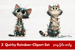 2 Quirky Reindeer Clipart Set | Fun Holiday Reindeer PNG Product Image 1