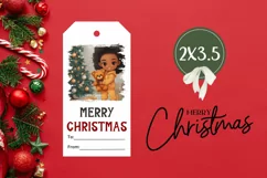 Cozy Winter Gift Tags, Cartoon Christmas Girl Gift Tag Product Image 3