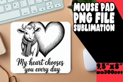 Playful Mouse Mat Sublimation PNG, Cute Cow Product Image 1