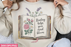 Reading Helps your PNG, Book Reader Sublimation PNG Product Image 3