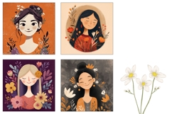Cartoon Girl Square Coasters, Kids Square Coaster Designs Product Image 3