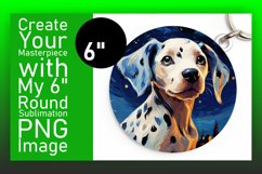 Colorful Dog Painting Round Design Sublimation PNG Product Image 1