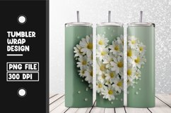 Heart flower Tumbler Wrap | Sublimation | 20 oz Skinny Product Image 1