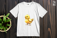 Cute Yellow Chick Watercolor Farm Clipart Sublimation PNG Product Image 3