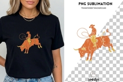 Western Bull Riding PNG | Cowboy Rodeo Design Product Image 1