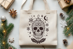 Gothic Christmas Skull Ornament SVG | Dark Holiday Design Product Image 3