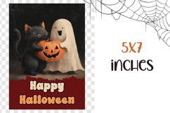 Vintage Halloween Greeting Card, Halloween Ghost Wall Art Product Image 3
