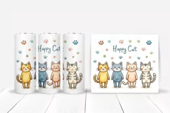 Cat Tumbler Wrap Sublimation Designs, Animal Tumbler Wrap Product Image 2