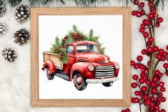 Christmas Cars Watercolor clipart, Christmas Cars Clipart Product Image 3