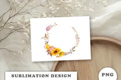 Watercolor Autumn Pumpkins Wreath png Product Image 3