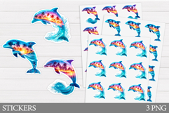 Dolphin Sticker Design. Cute Dolphin Sticker Printable Product Image 1
