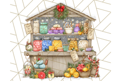 Cozy Christmas Market Stall Clipart PNG, Holiday Art Png Product Image 3