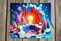 3d Christmas landscape | Skinny Tumbler Sublimation Designs Product Image 3