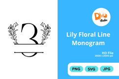 Lily Floral Line Monogram Product Image 1
